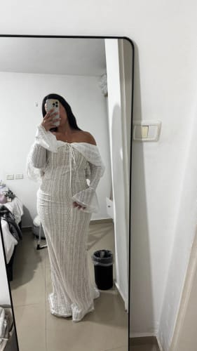 Customer photo review of Natalie Lace-Up Sheath Maxi Dress
