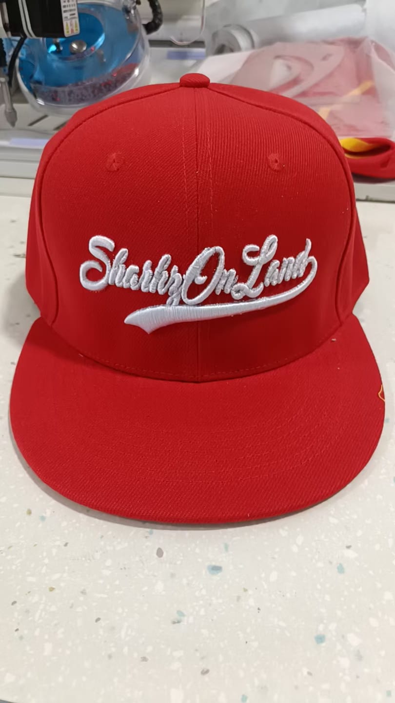 Customer photo review of Custom Red 3D Puff Embroidery Flat Embroidery Casual Sport Baseball Cap
