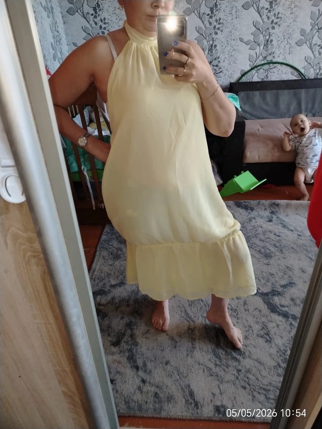 Customer photo review of Eden Halter Backless Mini Dress