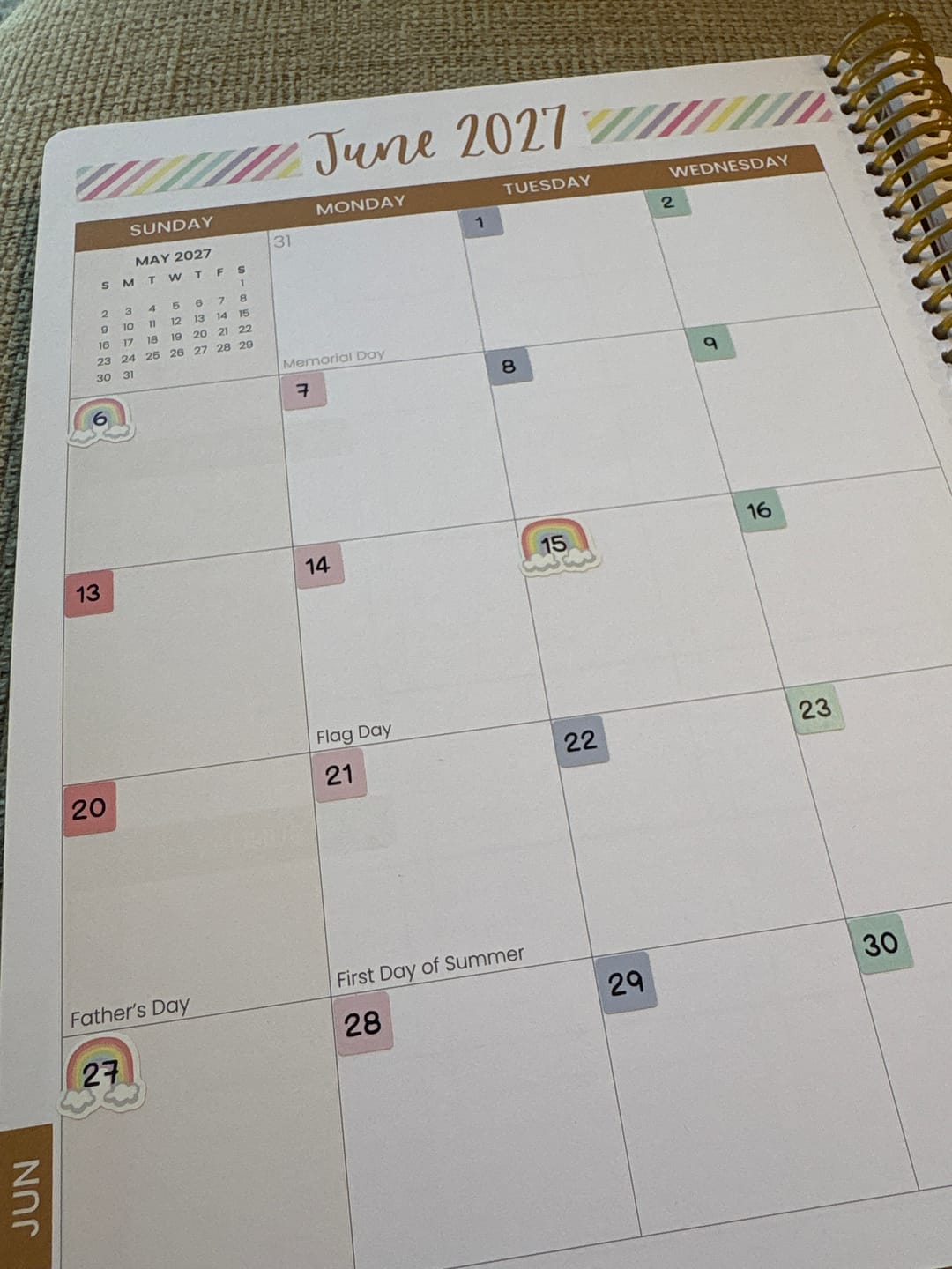 Customer photo review of Date Dots - Rainbow Unicorns Planner Stickers