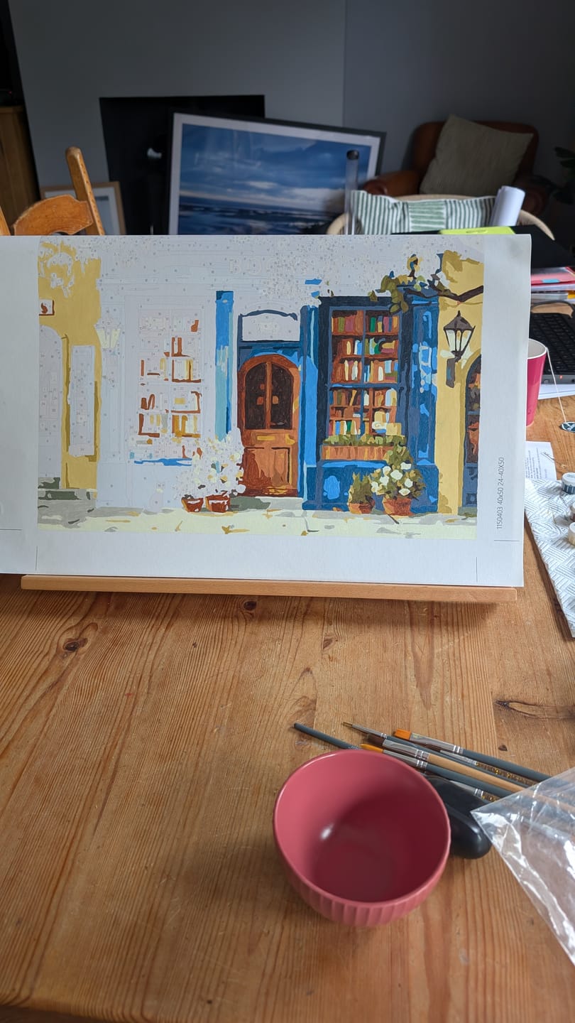 Customer photo review of The Blue Bookshop | Paint by Number