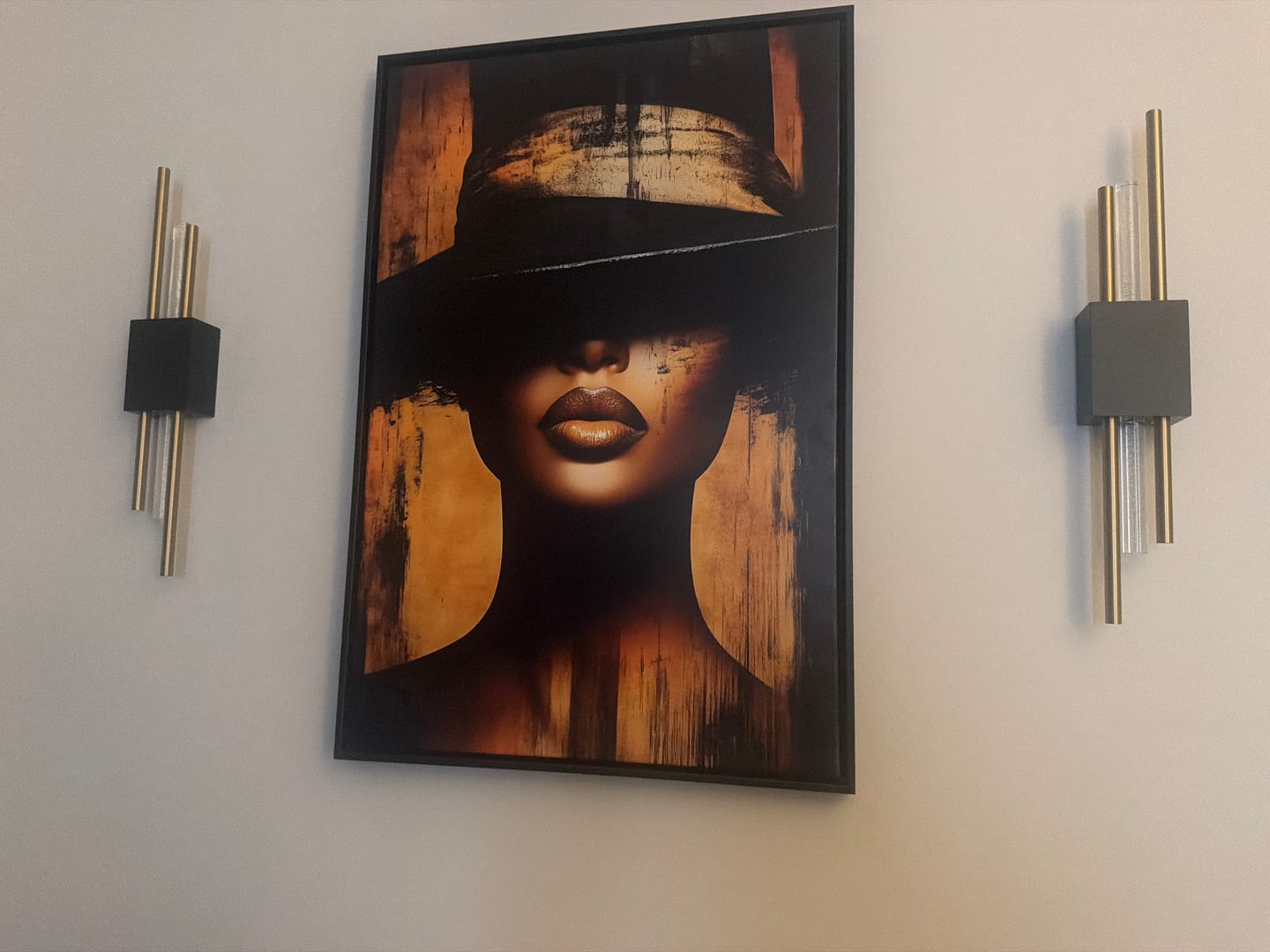 Customer photo review of Ambio Wireless Sconce • Black / Gold