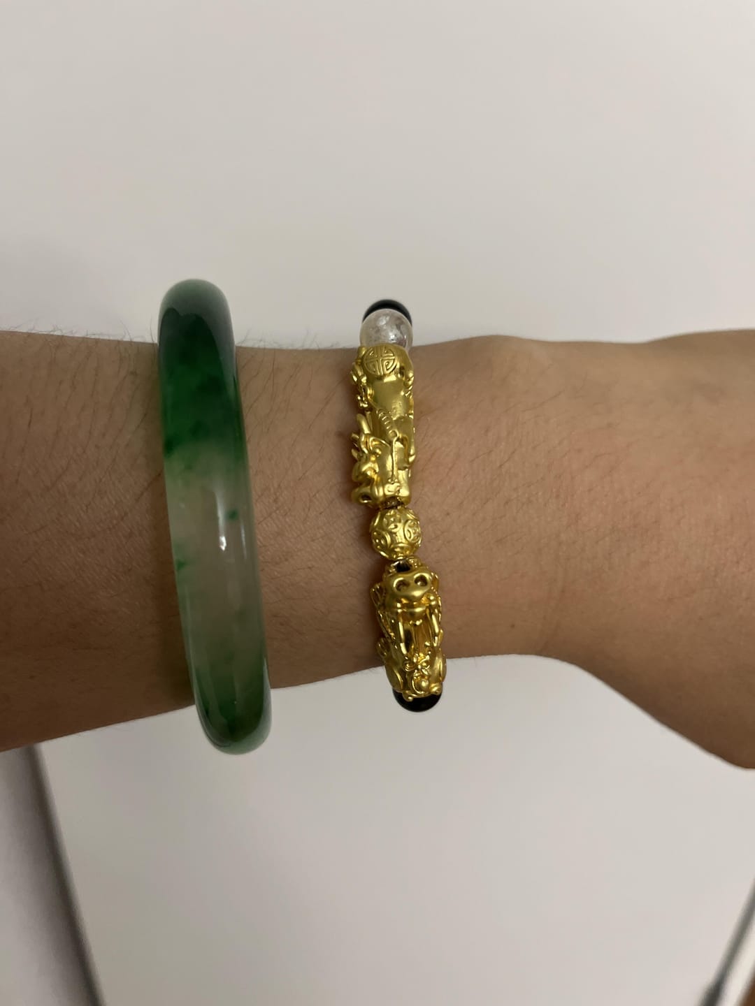 Customer photo review of Money Attracting Citrine and Black Obsidian Double Pixiu Bracelet