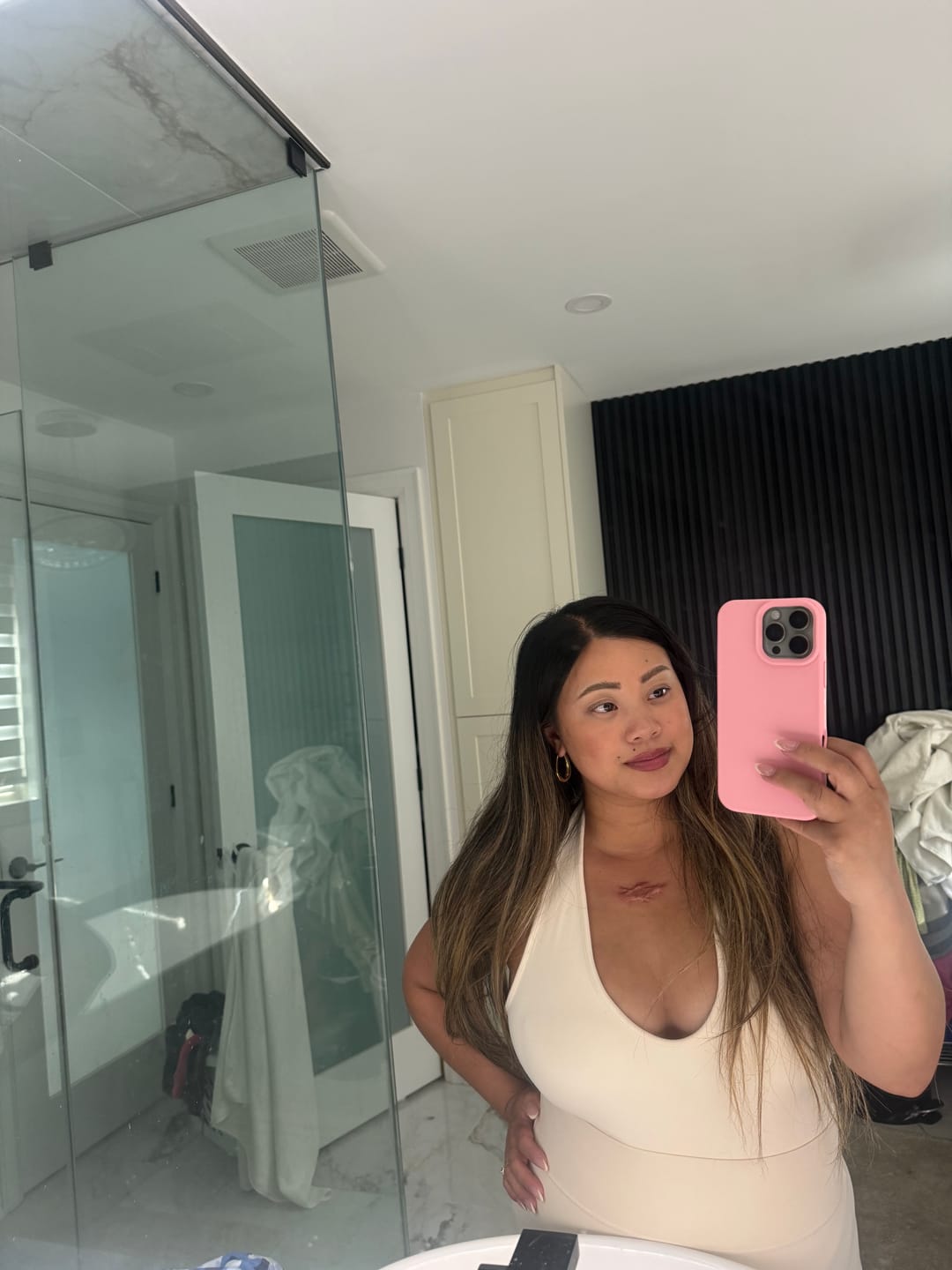 Customer photo review of The Halter Tank / Cream