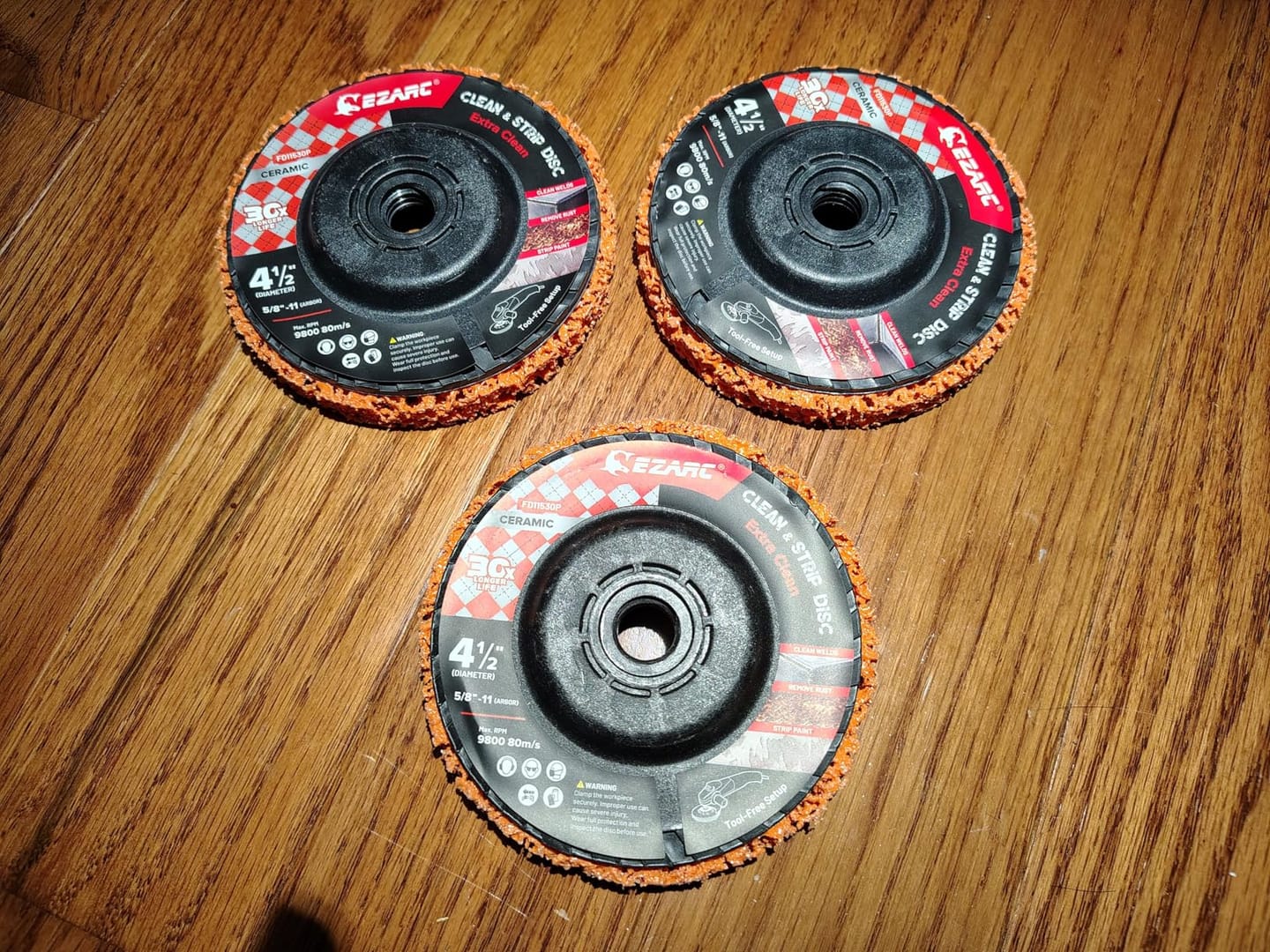 Customer photo review of Stripping Discs 4-1/2" Paint & Rust Removal Wheels for Angle Grinder, Clean and Remove Coatings, Scaling, Welds and Oxidation