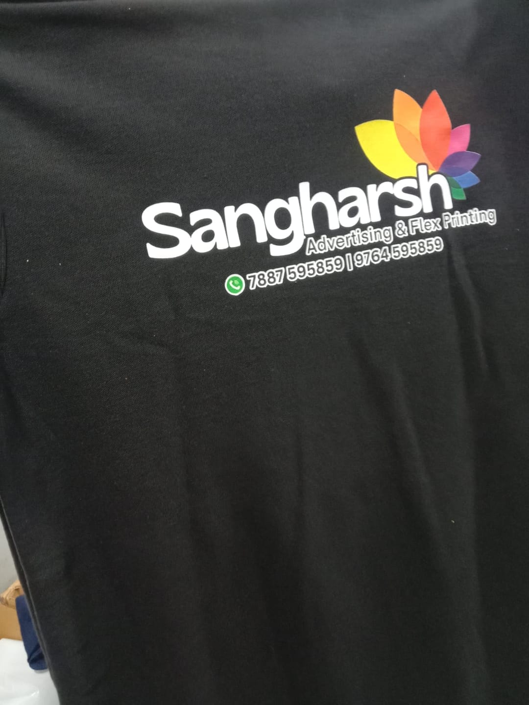 Customer photo review of Customized Polo T-Shirt With Your Company Logo | Order Logo Printed Tees | PrintMine.in