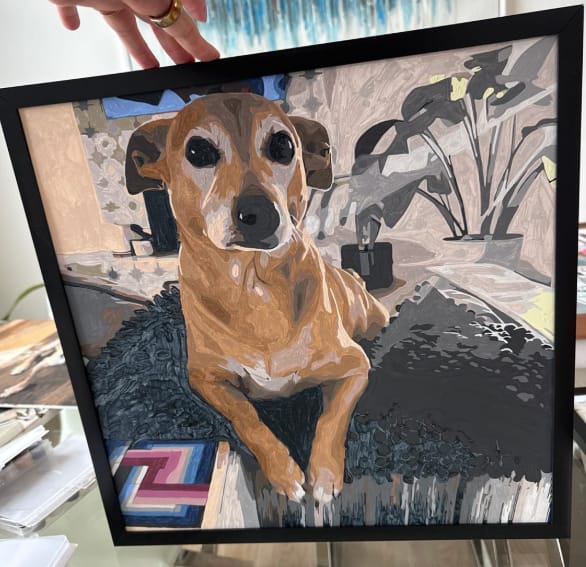 Customer photo review of Custom Paint By Numbers - Personalized Pet Portraits