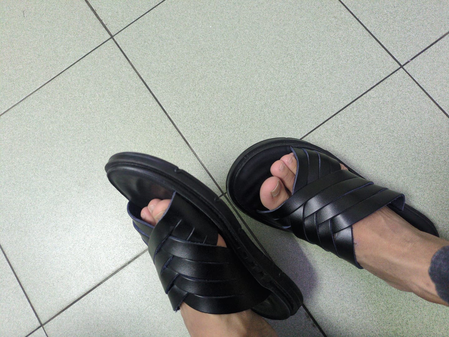 Customer photo review of Faro Sandal - Black Leather