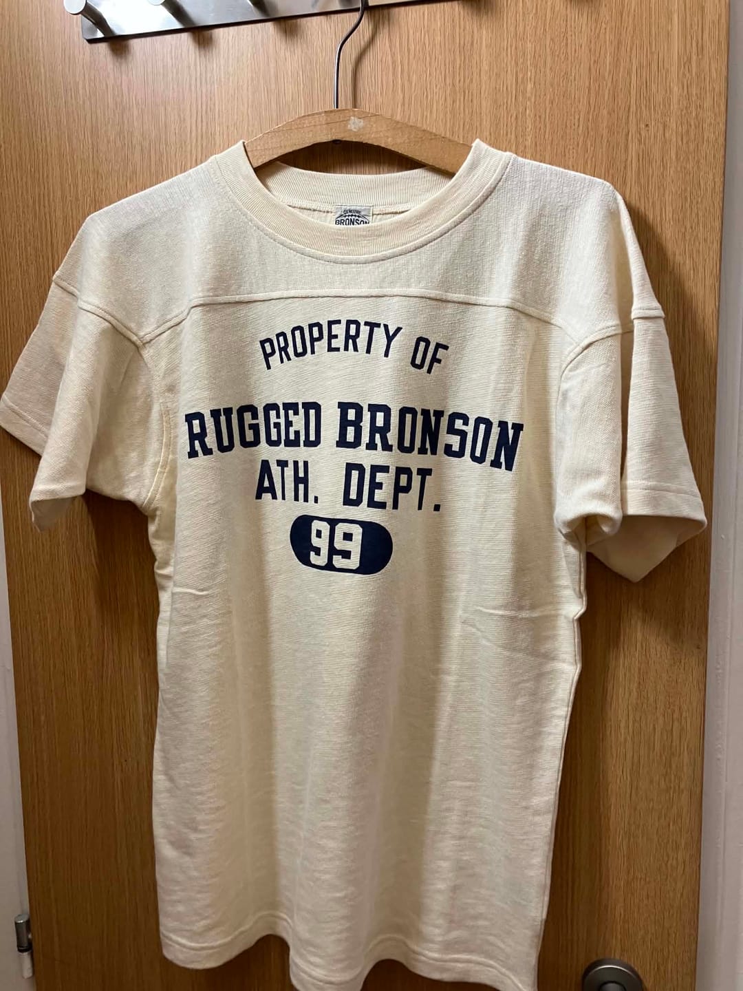Customer photo review of 1950s Drop Shoulder Football T-Shirt - Apricot