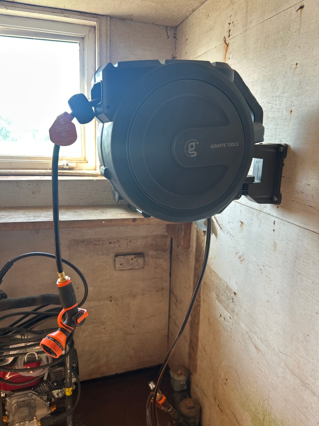 Customer photo review of Retractable Garden Hose Reel-1/2in-100ft