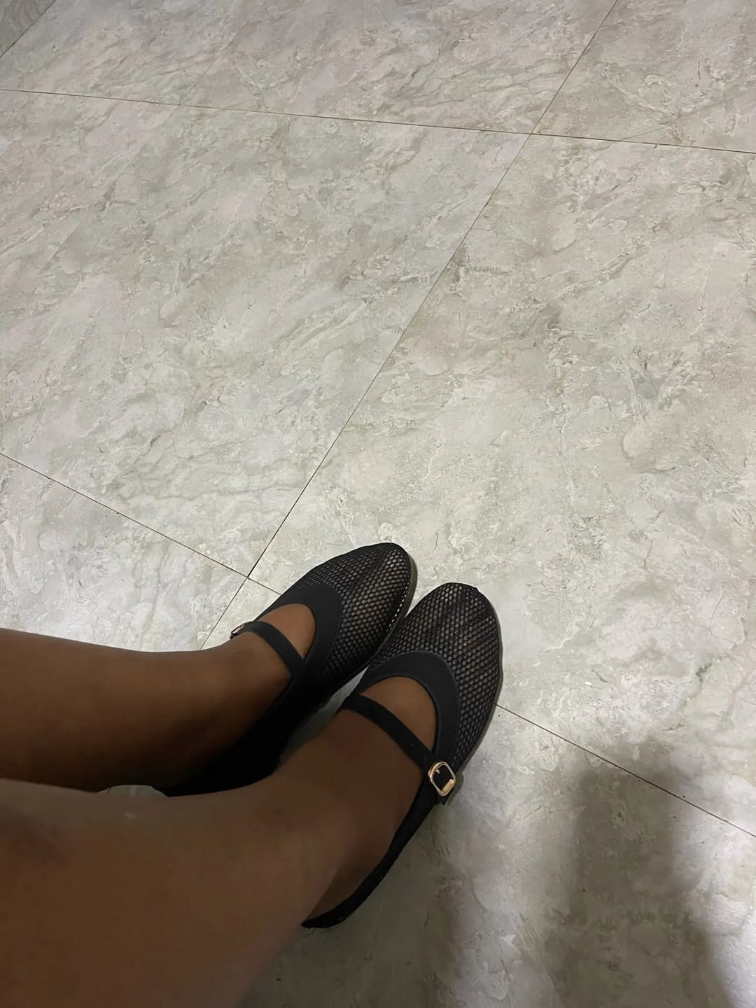 Customer photo review of Simona Mesh Mary Jane Ballet Flats