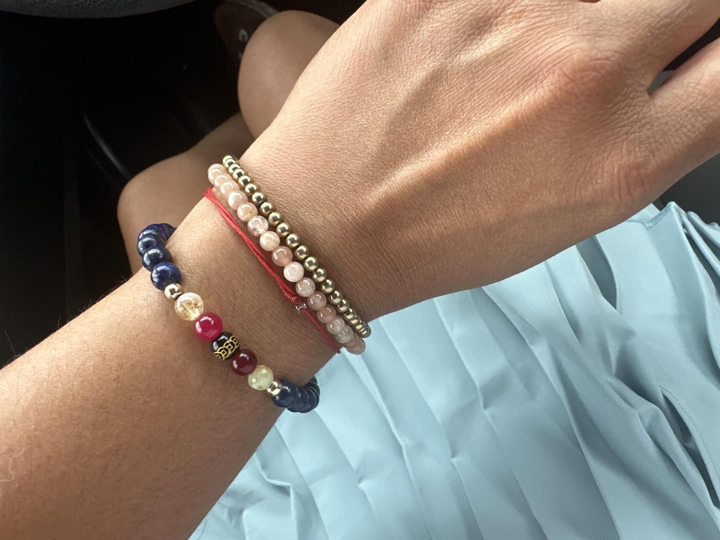 Customer photo review of Mega Wealth Lucky 7 Gemstone Bracelet With REAL Gold