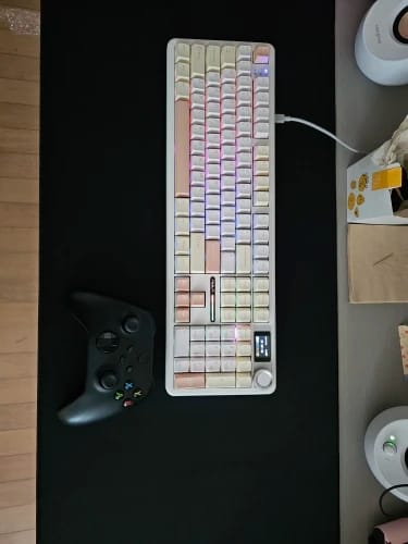 Customer photo review of XXL Black Desk Mat – Extended Non-Slip Mouse Pad for Gaming & Office