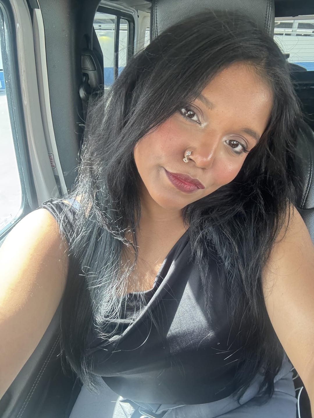 Customer photo review of Virgin Flat Silk Weft Hair Extensions Jet Black #1