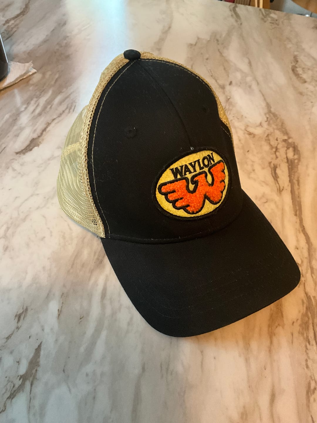 Customer photo review of Flying W Patched Waylon Jennings Trucker Hat