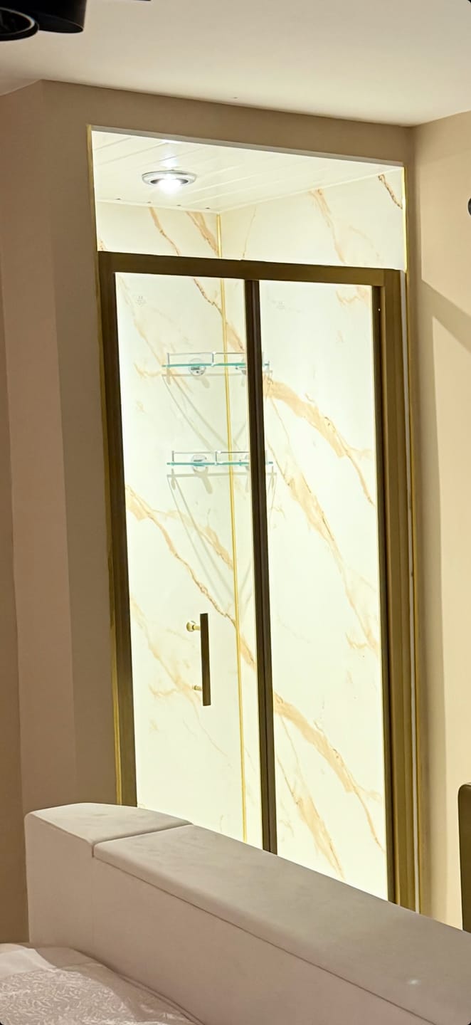 Customer photo review of 10mm Gold Marble Matt Shower Panel 1M x 2.4M