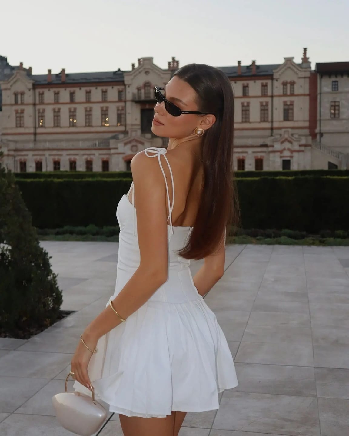 Customer photo review of Noemi Ruched Spaghetti Strap A-Line Dress