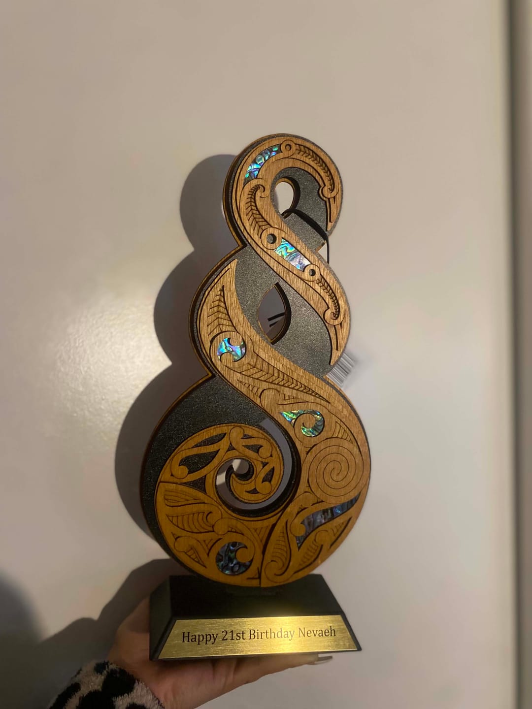 Customer photo review of Maori Friendship or Love Twist Trophy Ornament