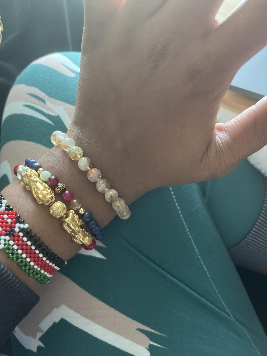 Customer photo review of Mega Wealth Lucky 7 Gemstone Bracelet With REAL Gold