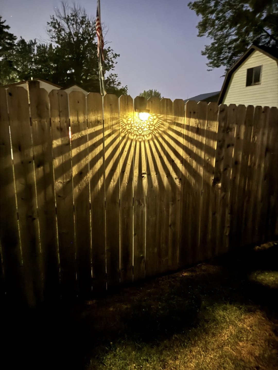 Customer photo review of Solar Mandala Projector Wall Light