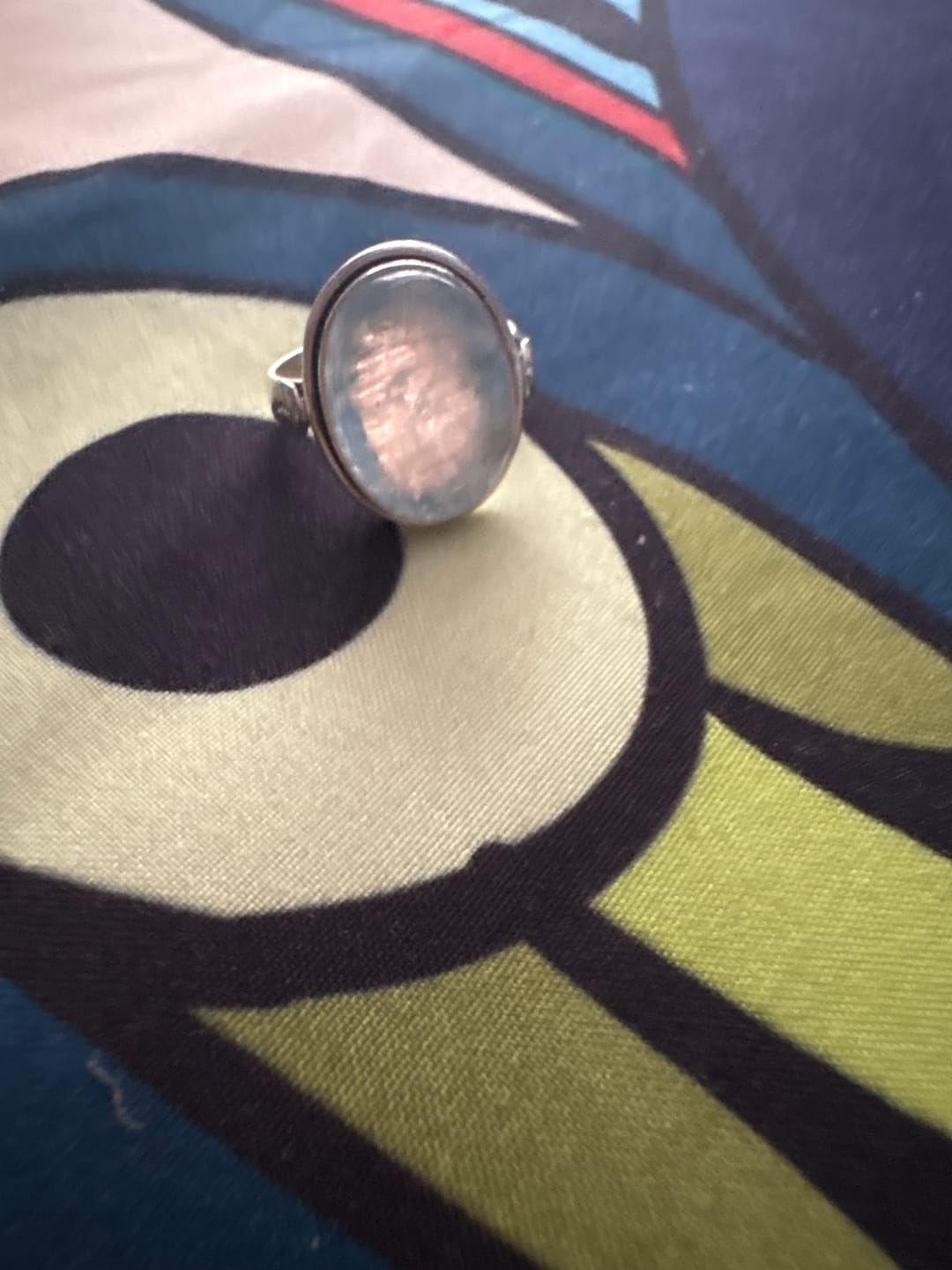 Customer photo review of Sterling Silver Rainbow Moonstone Ring
