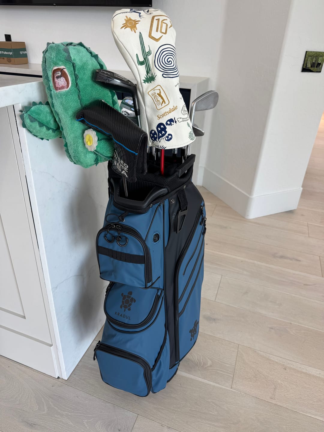Customer photo review of EARTH SEALED Cart Bag: Blue Jay