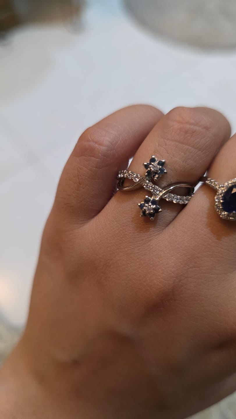 Customer photo review of Sapphire Blooms Ring