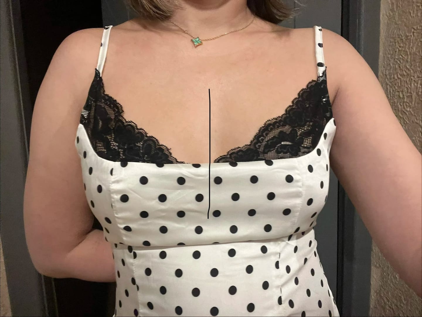 Customer photo review of Thalia Polka Dot Lace Trim Camisole