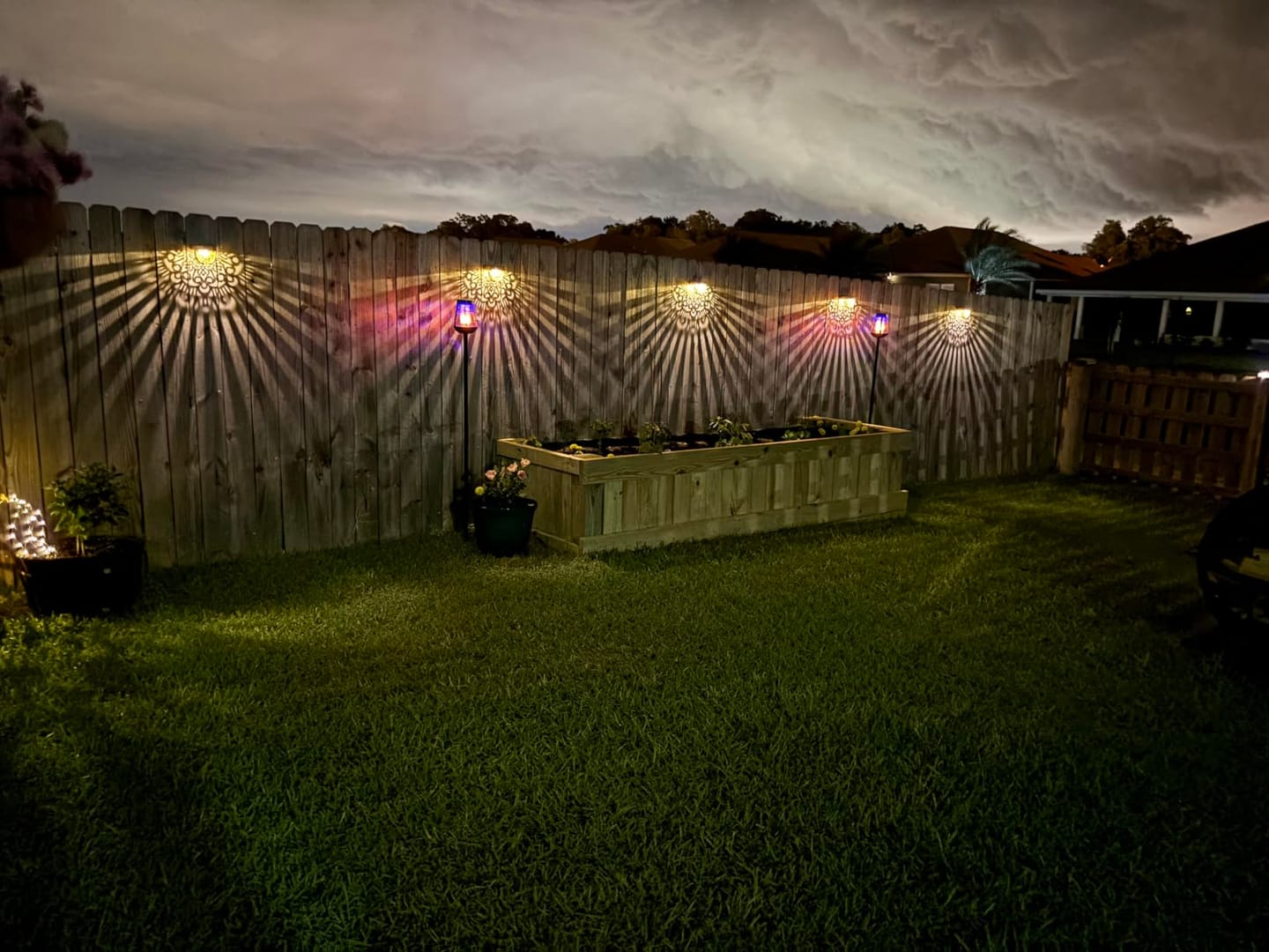 Customer photo review of Solar Mandala Projector Wall Light