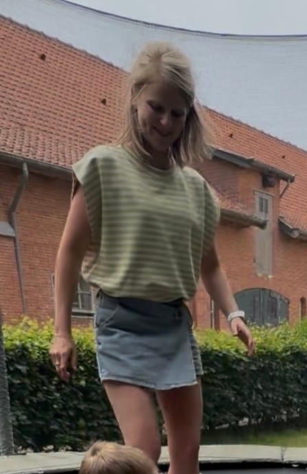 Customer photo review of LIVIA STRIPED TOP - GREEN/ROSE