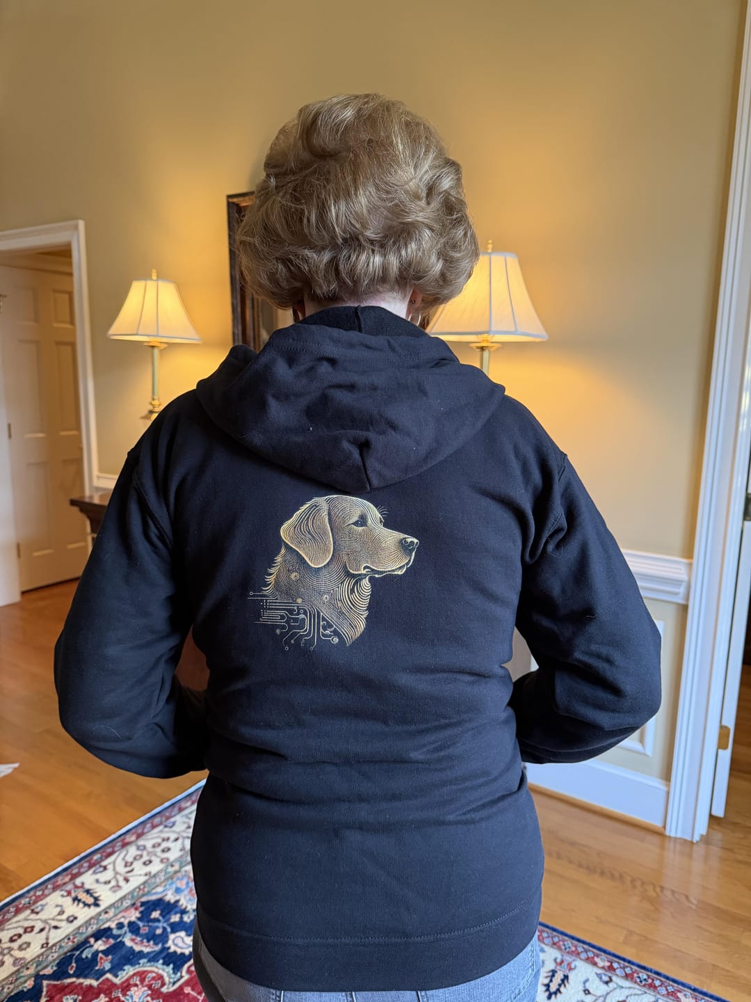 Customer photo review of Byte & Bark Brew Unisex Full Zip Hooded Sweatshirt