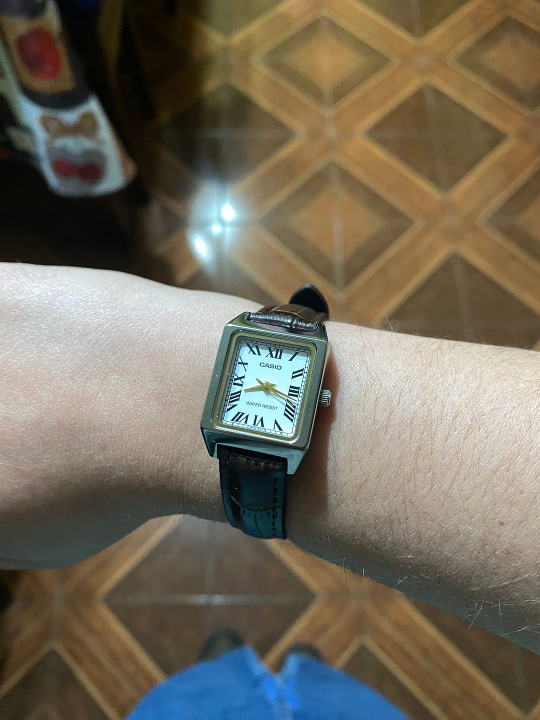 Customer photo review of Reloj Casio Tank Análogo LTP-V007L-7B2UDF Cuero Dial Blanco