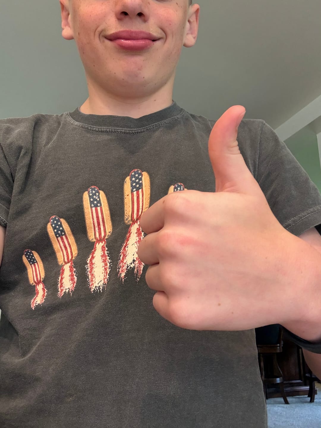 Customer photo review of Hotdog Flying V — Premium Tee
