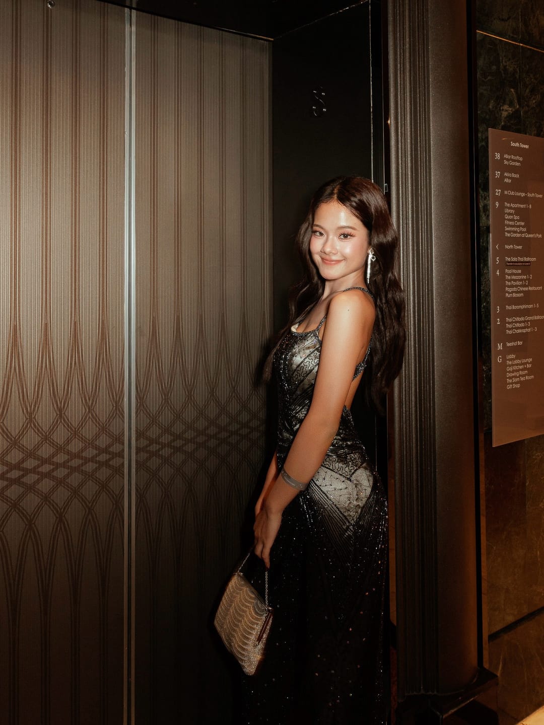 Customer photo review of V136 Vintage Black Beaded Gown – Strappy Back Detail (XS)