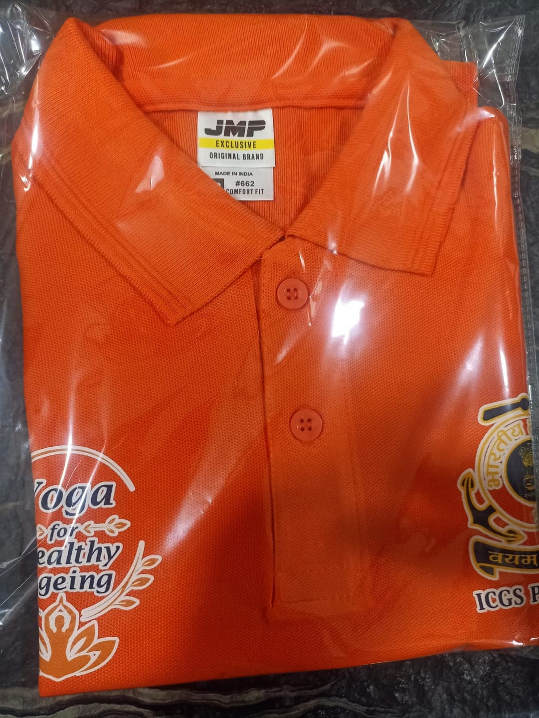 Customer photo review of Customized Polo T-Shirt With Your Company Logo | Order Logo Printed Tees | PrintMine.in