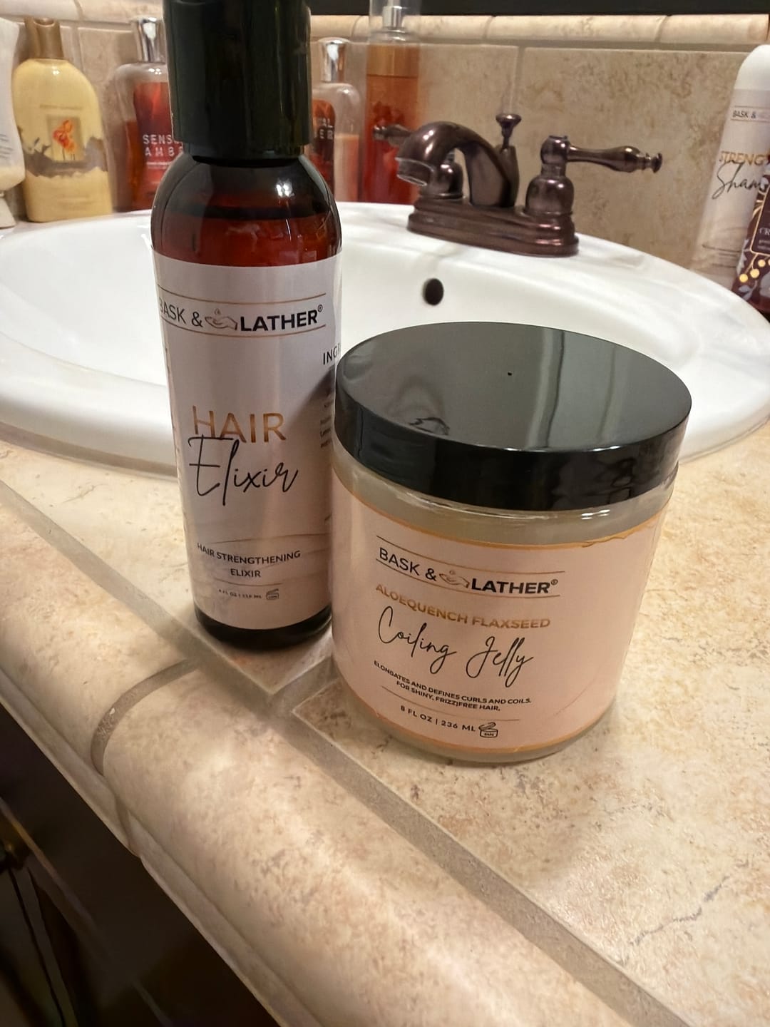 Customer photo review of Moisture N Slip Curling Cream + Aloquench N' Flax Seed Coiling Jelly Duo
