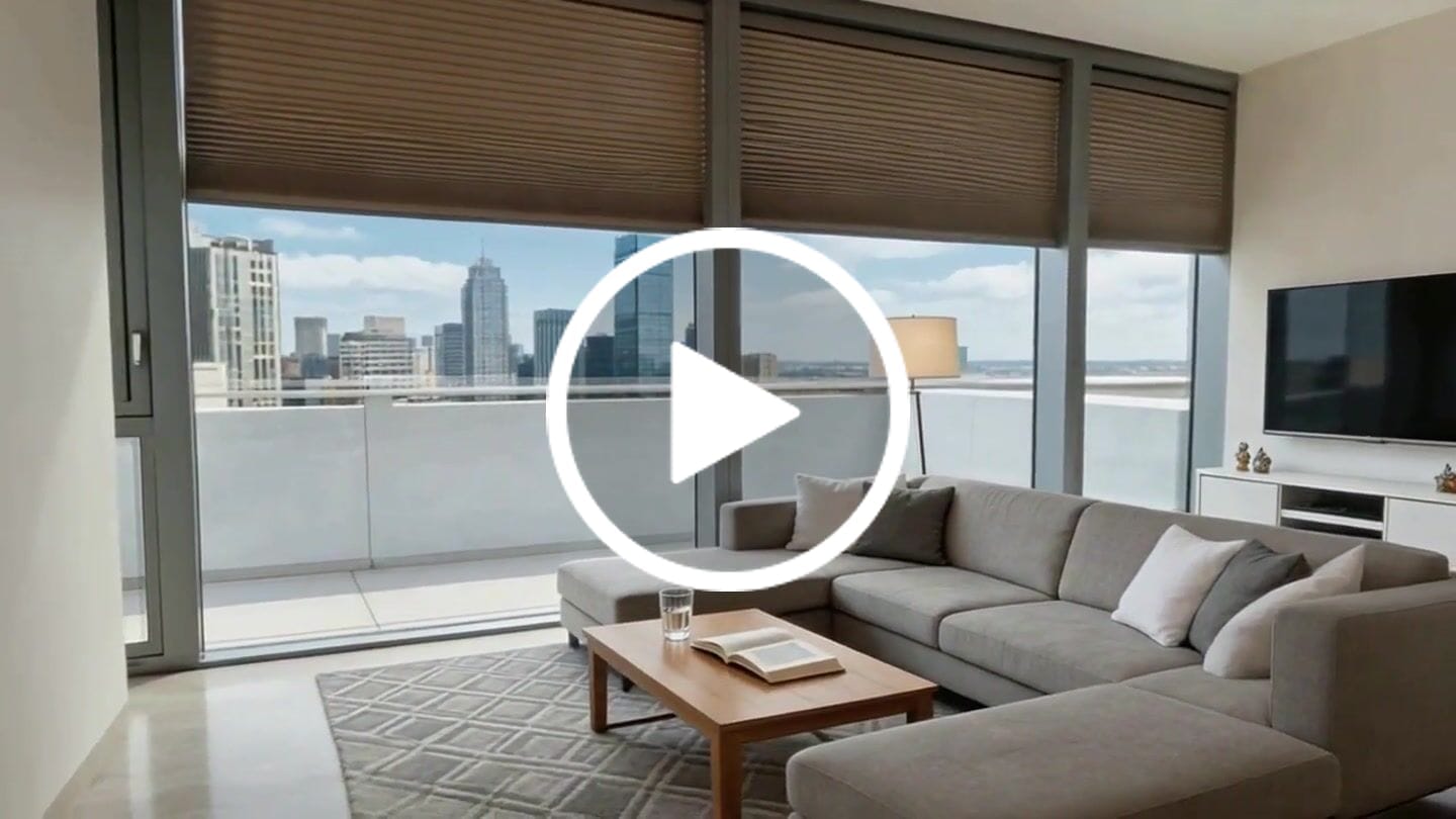 Customer video review of Motorized Blackout Cellular Shades Hex