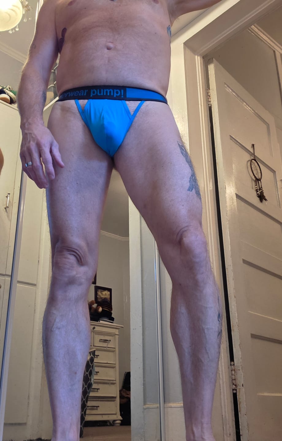 Customer photo review of Men's Sexy Butt-Lifting Sporty U-Pouch Large Thong & Strings