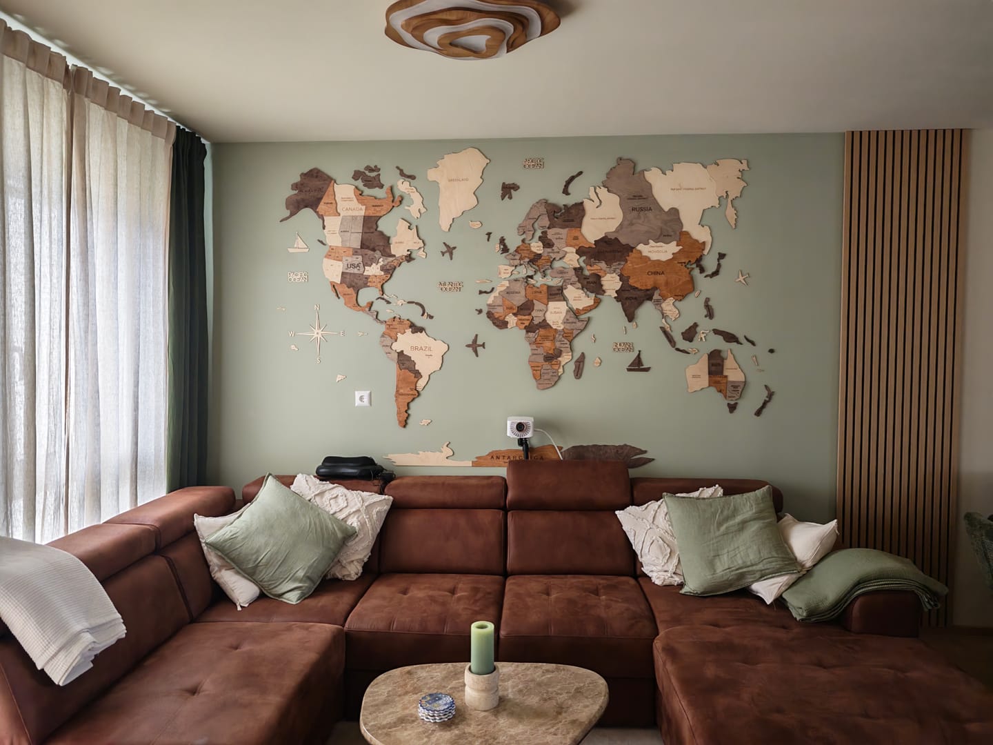 Customer photo review of Wooden Map Quotes-Multicolor