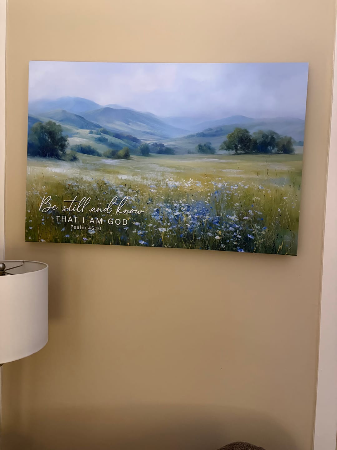 Customer photo review of Be Still And Know That I Am God Psalm 46:10 Wall Art Canvas Print