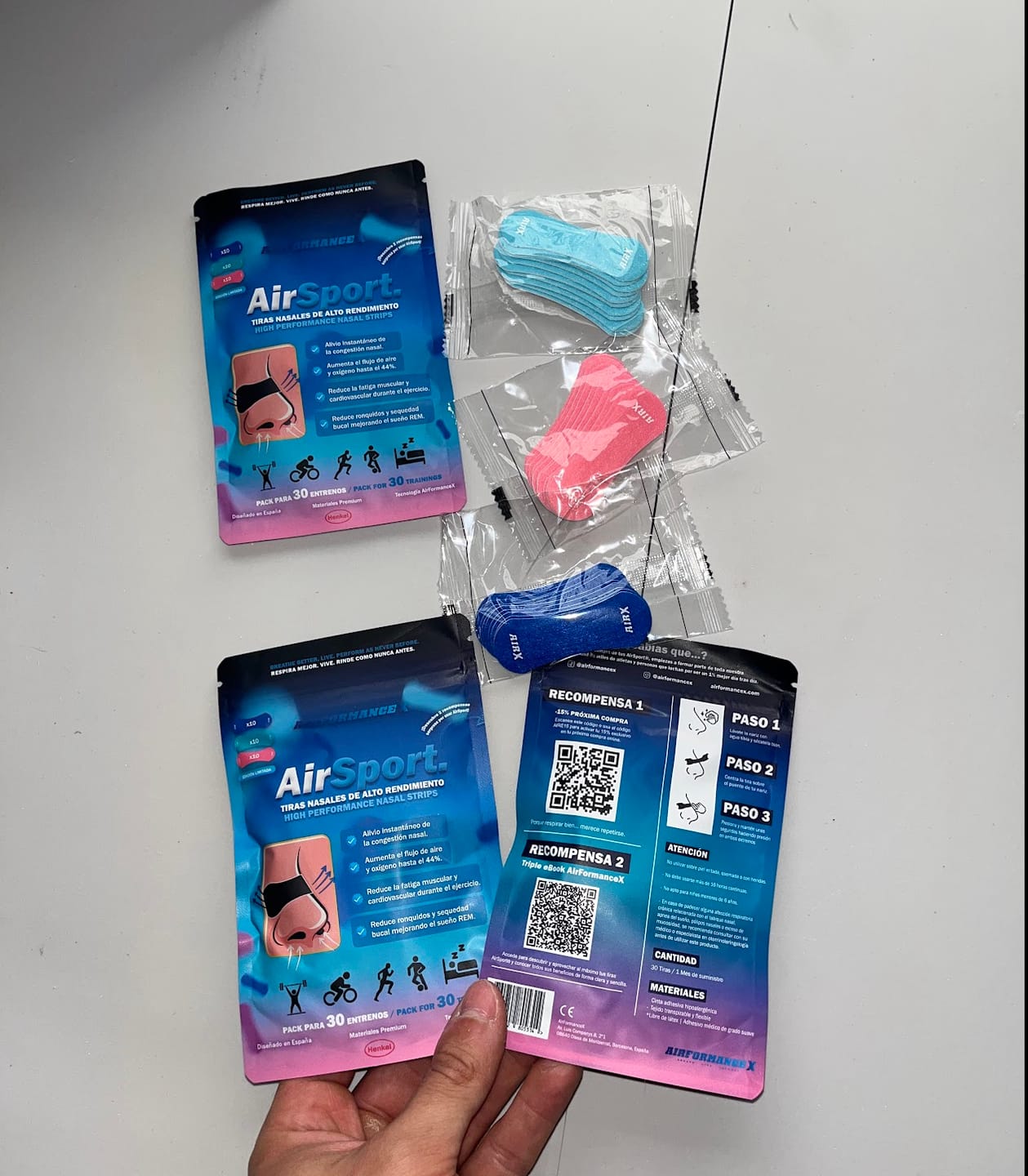 Customer photo review of AirSport® Multicolor Tiras Nasales de Alto Rendimiento