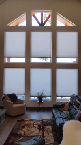 Customer photo review of SmartWings Motorized Light Filtering Cellular Shades Nowa