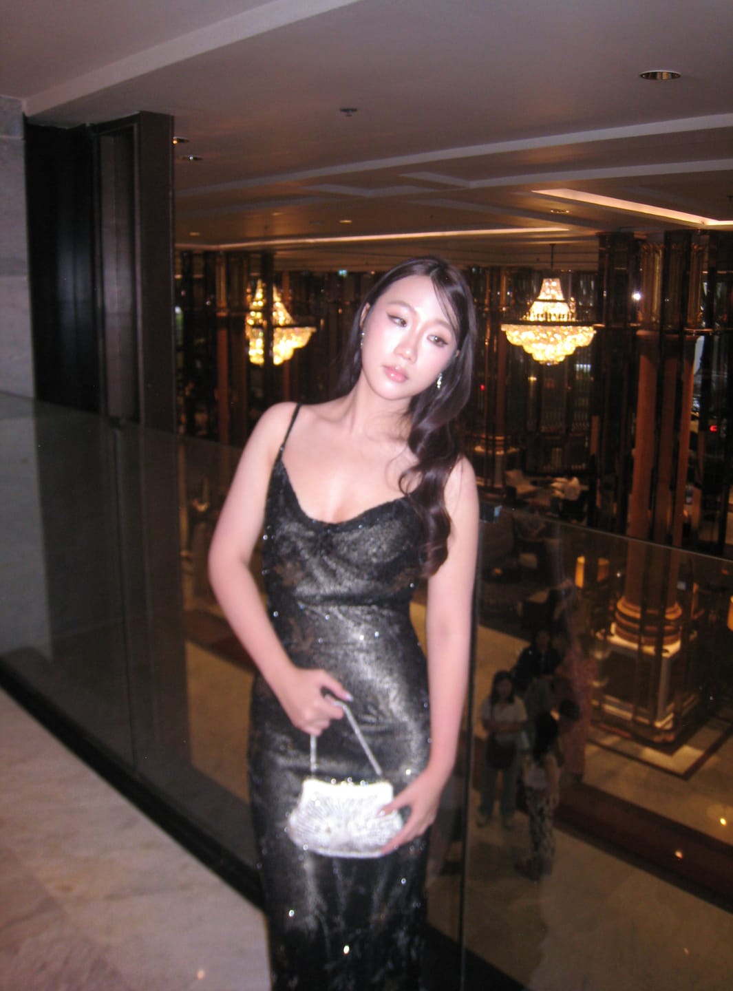 Customer photo review of V145 Vintage Scala Black Sequin Gown (XS-S)