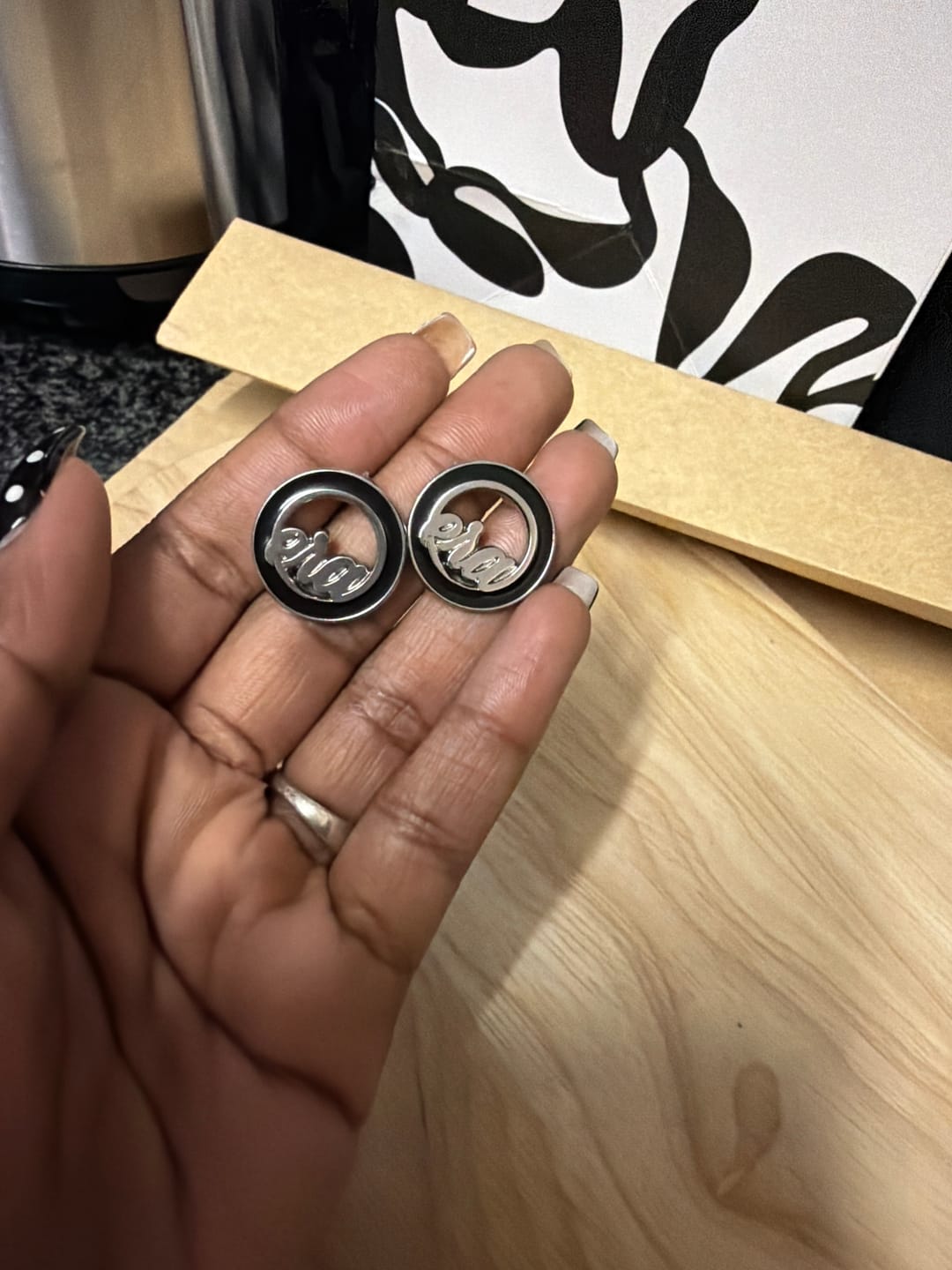 Customer photo review of Silver Diva Studs