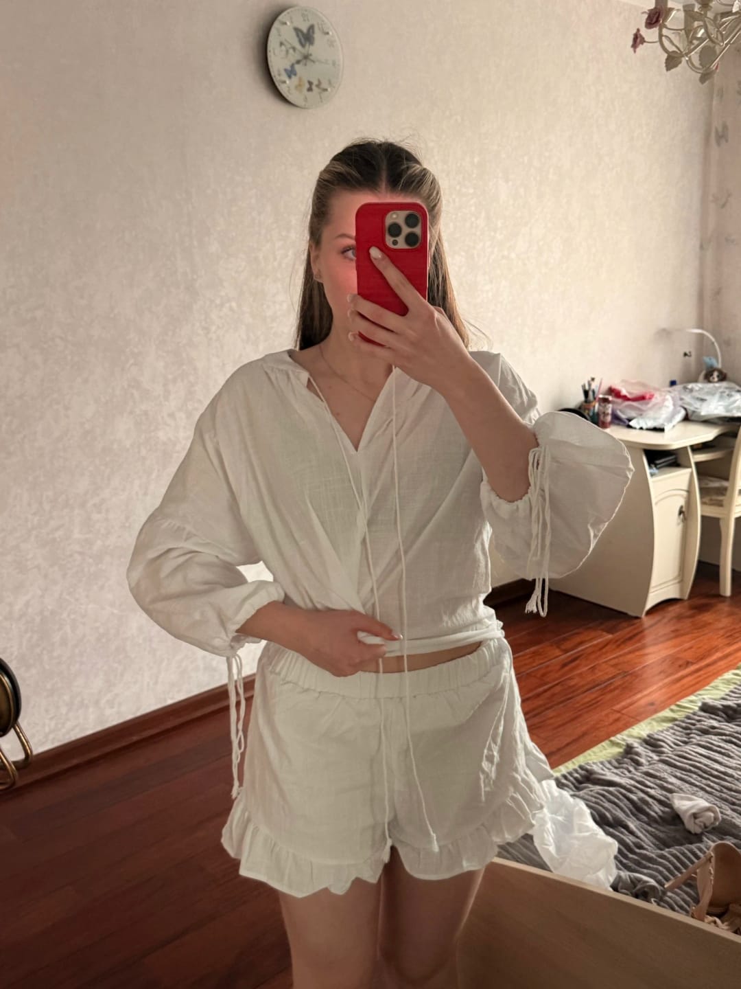 Customer photo review of Sienna Ruffle Shorts Set