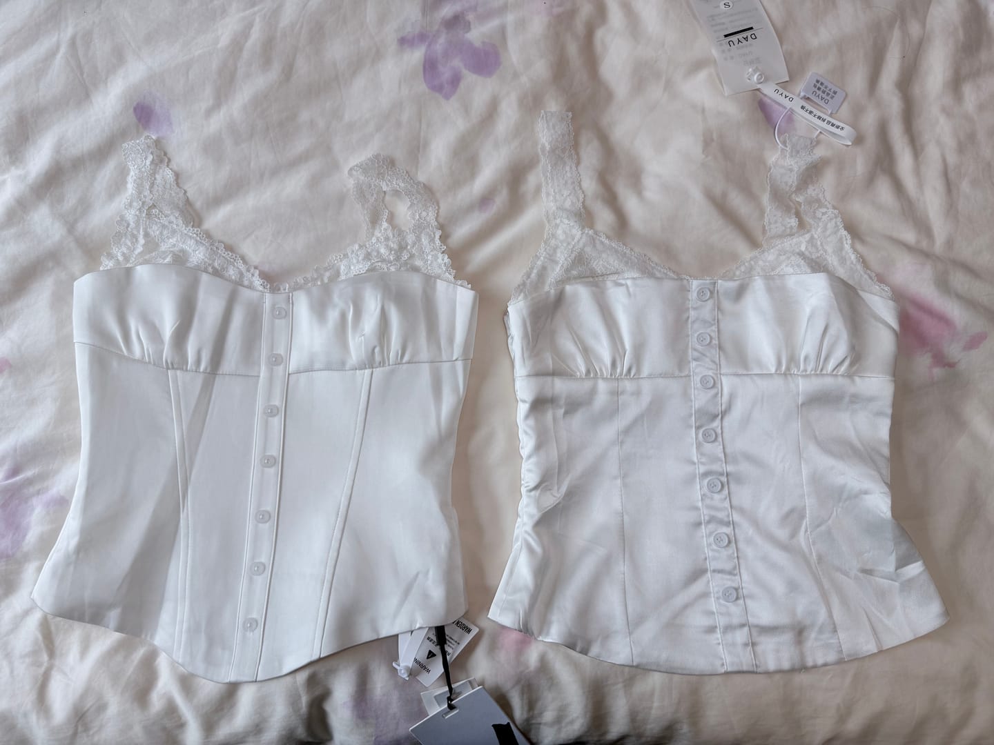 Customer photo review of WARDEN EDGE Lace-Trim Cami Top & Layered Ruffle Mini Skirt Set