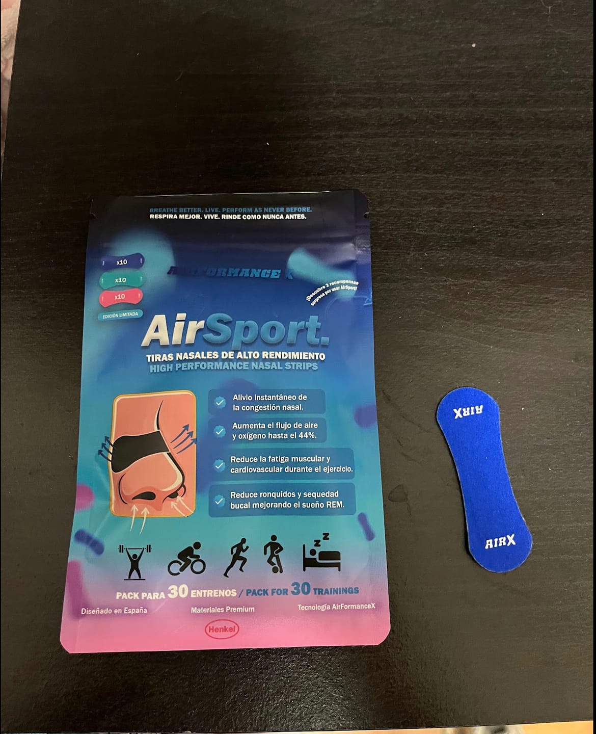 Customer photo review of AirSport® Multicolor Tiras Nasales de Alto Rendimiento