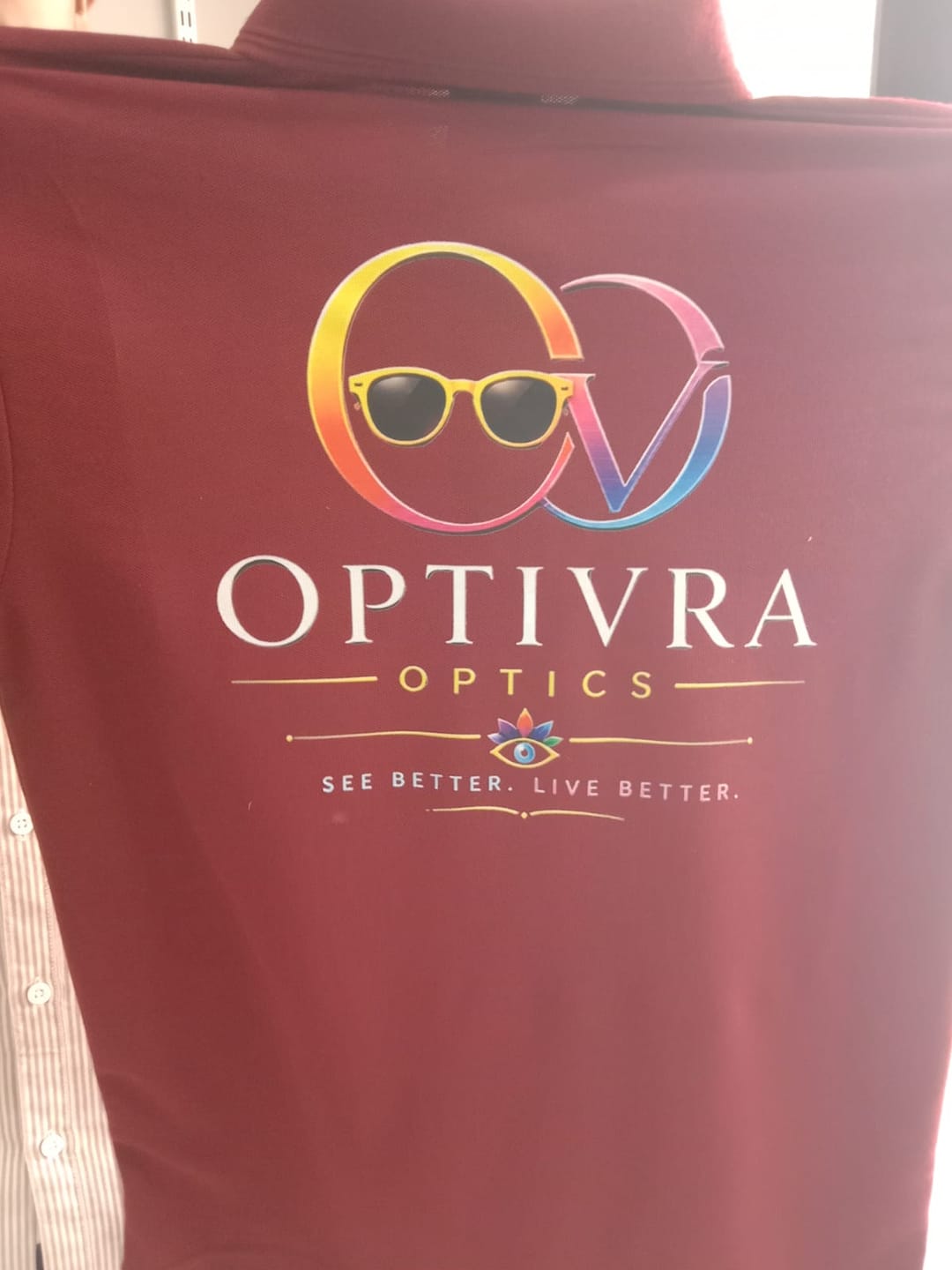 Customer photo review of Customized Polo T-Shirt With Your Company Logo | Order Logo Printed Tees | PrintMine.in