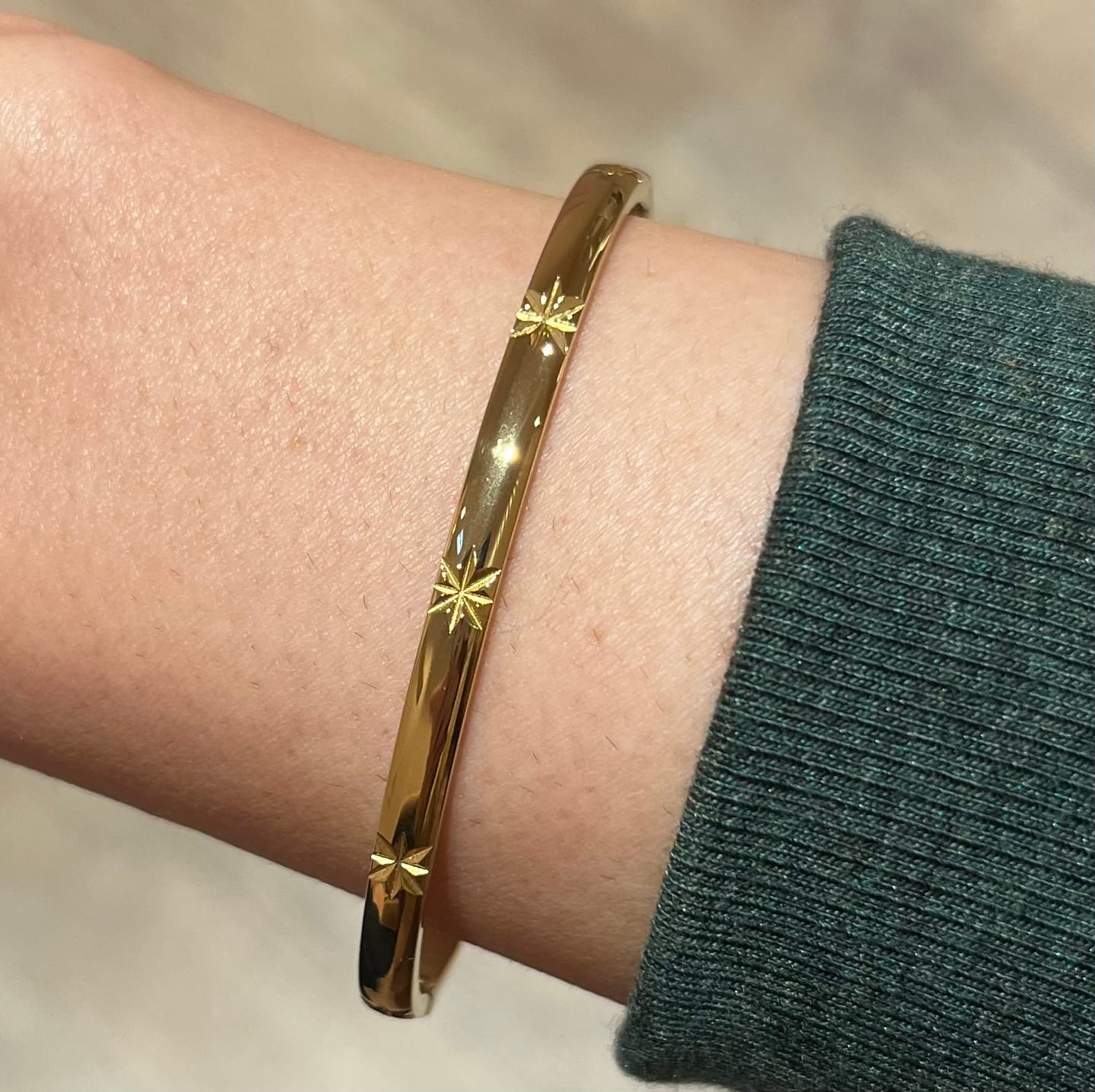 Customer photo review of North Star Hinged Bangle Bracelet