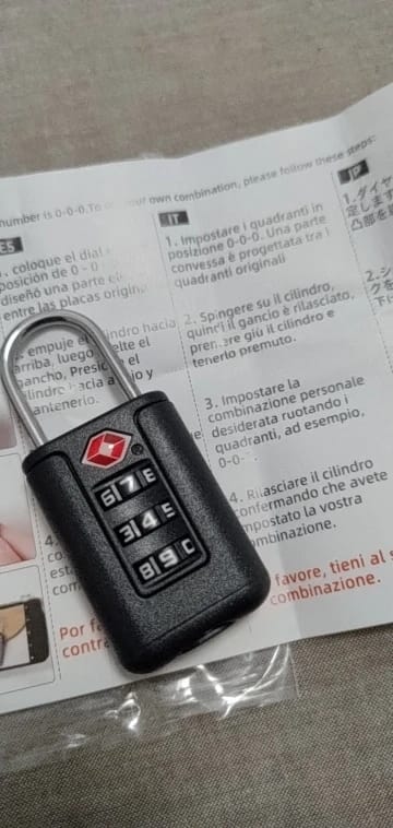 Customer photo review of Cadenas Code TSA 3 Chiffres